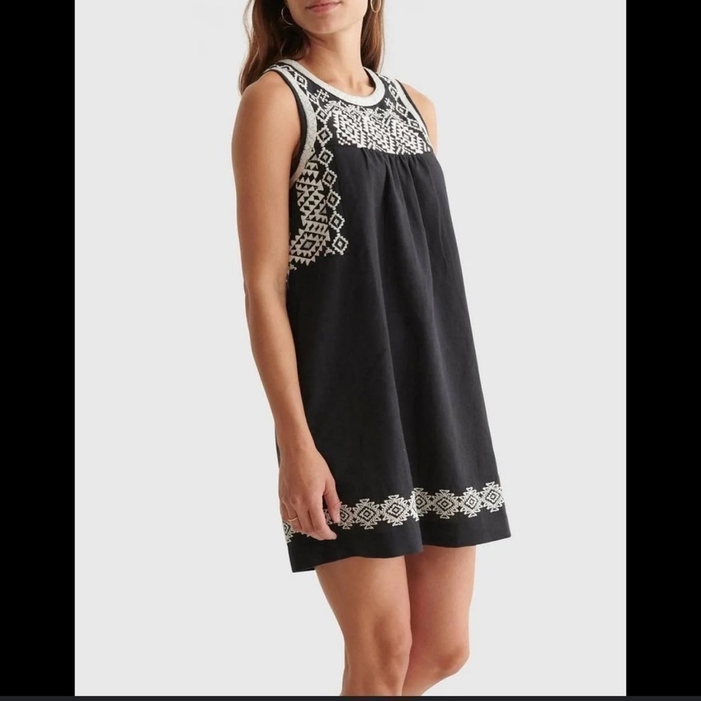 Lucky Brand linen‎ Embroidered Sleeveless Dress